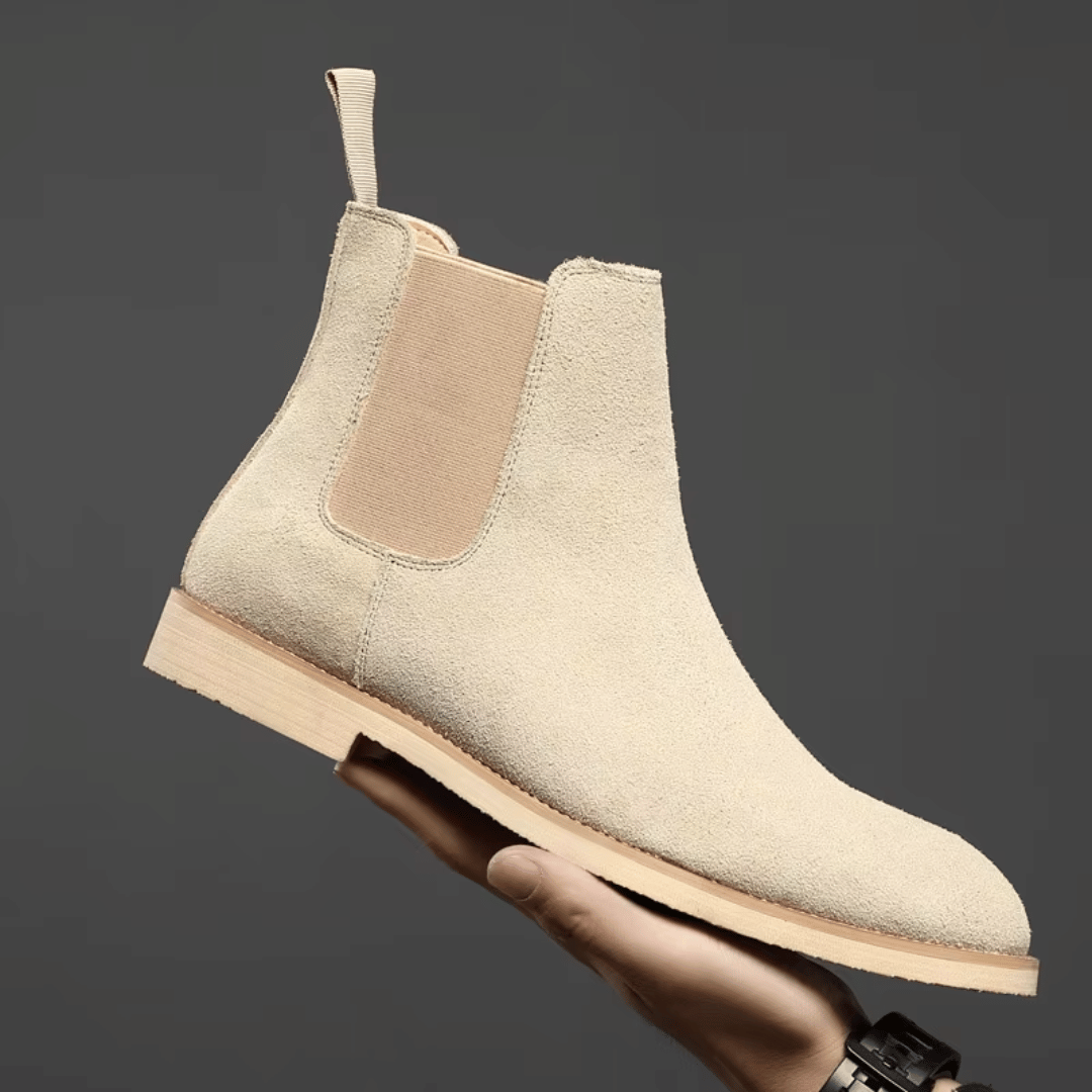 Men's Suede Chelsea Boots with Elastic Side Panels