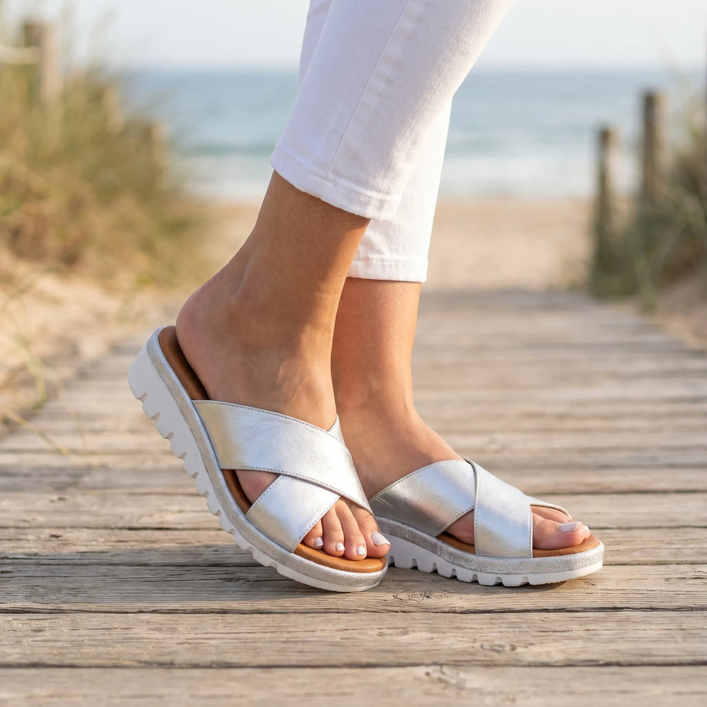 Crossover Platform Sandals