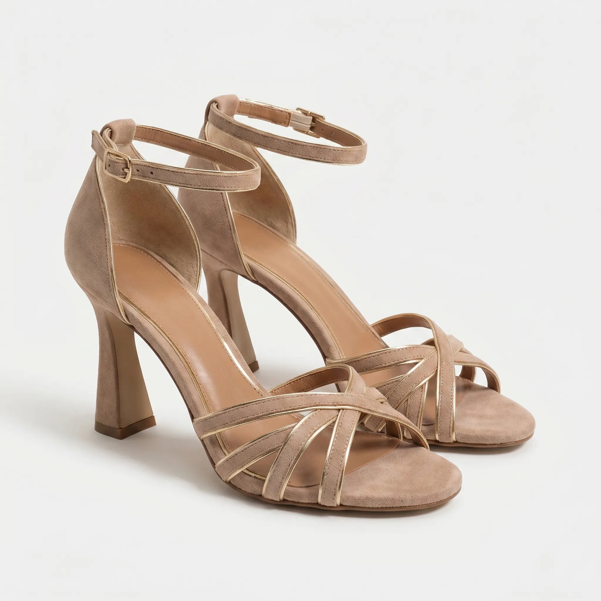 Woven Strappy Heel Sandals