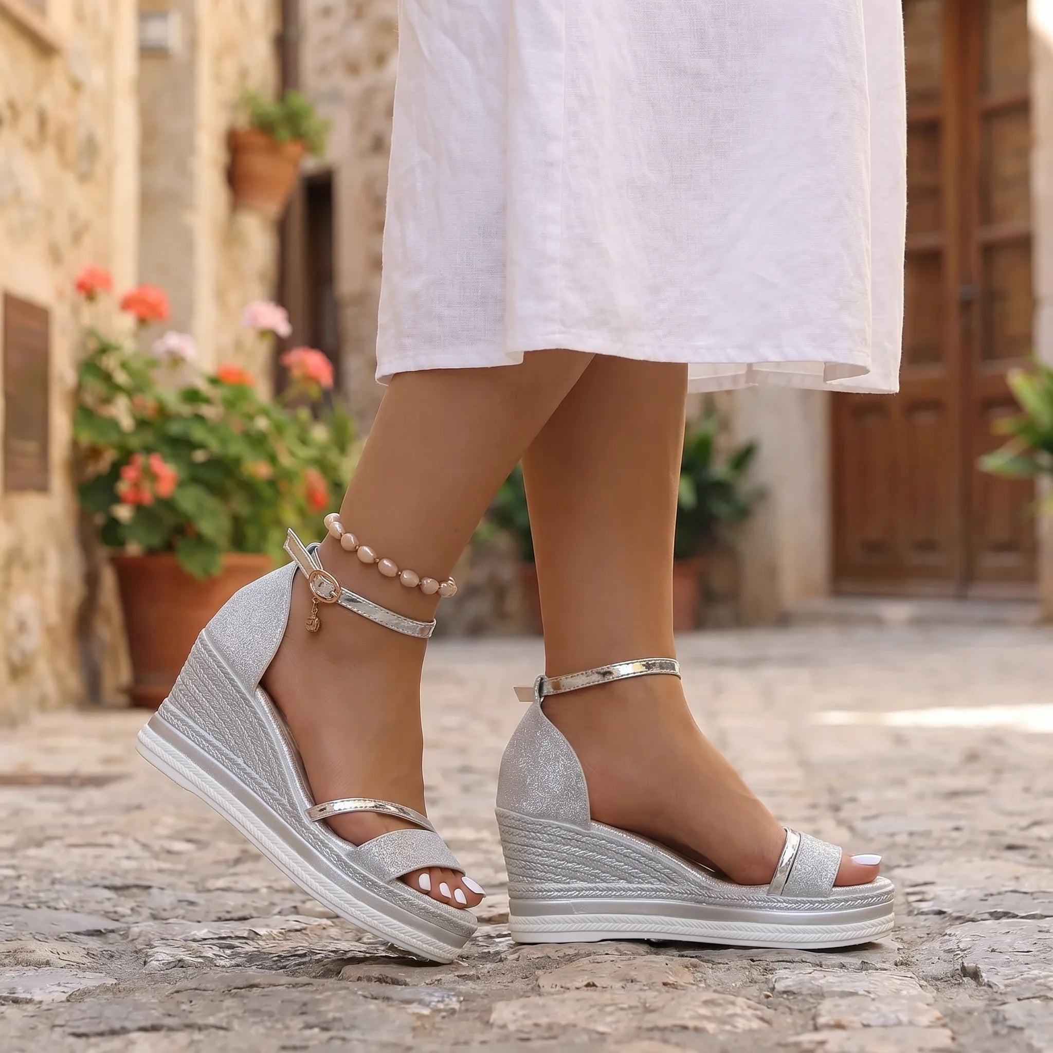 Glitter Espadrille Sandals