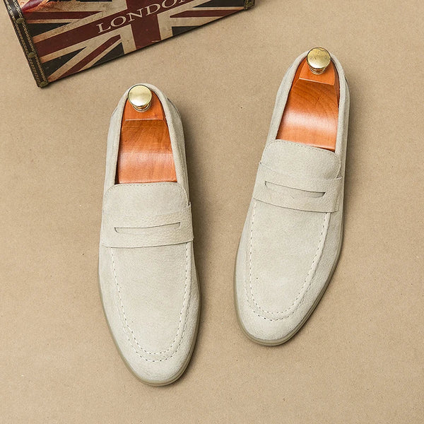 Men's Suede-Look Slip-On Penny Loafers