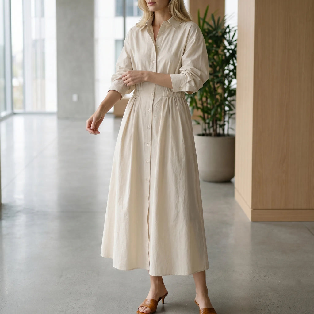 Collared Shirt Maxi Dress
