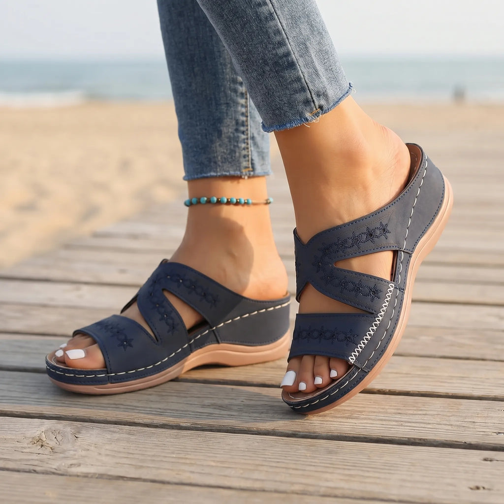 Cutout Wedge Sandals