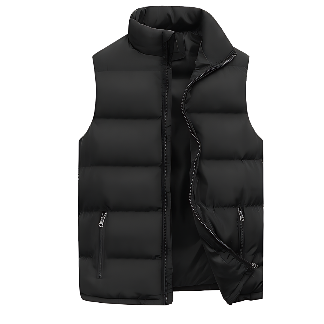 Men's Padded Quilted Vest - Dark Blue