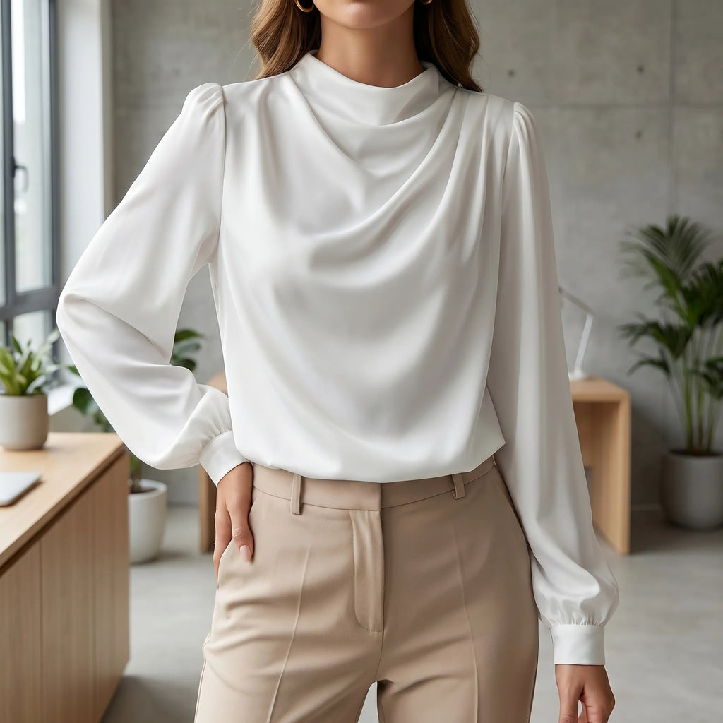 Satin Draped Blouse