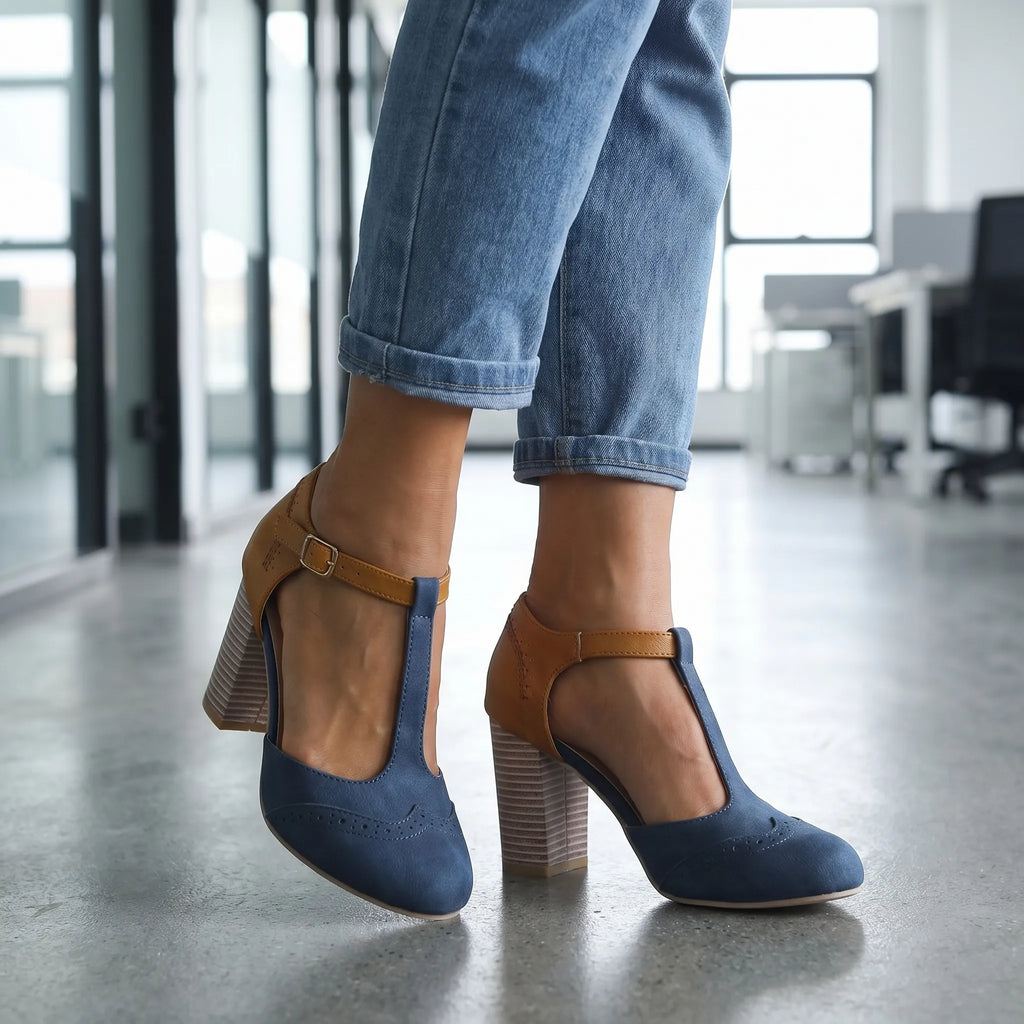 T Strap Block Heels