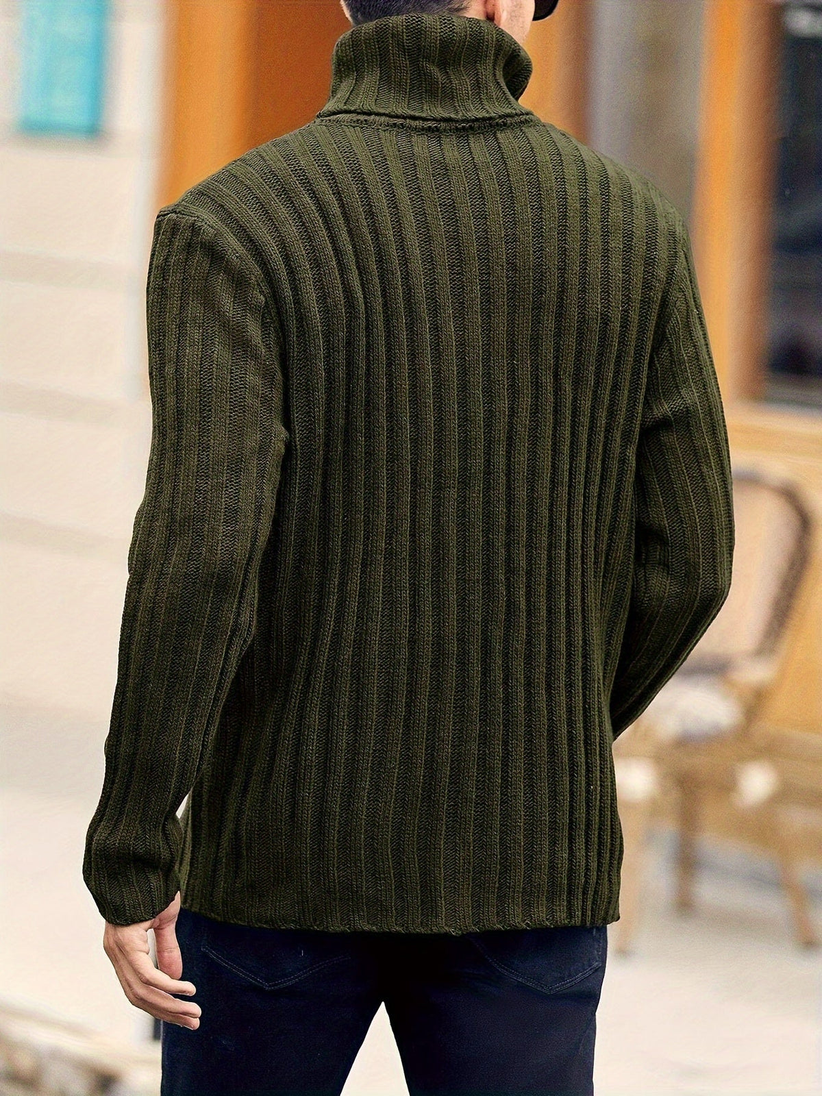 Women's Ribbed High Neck Relaxed Pullover Sweater