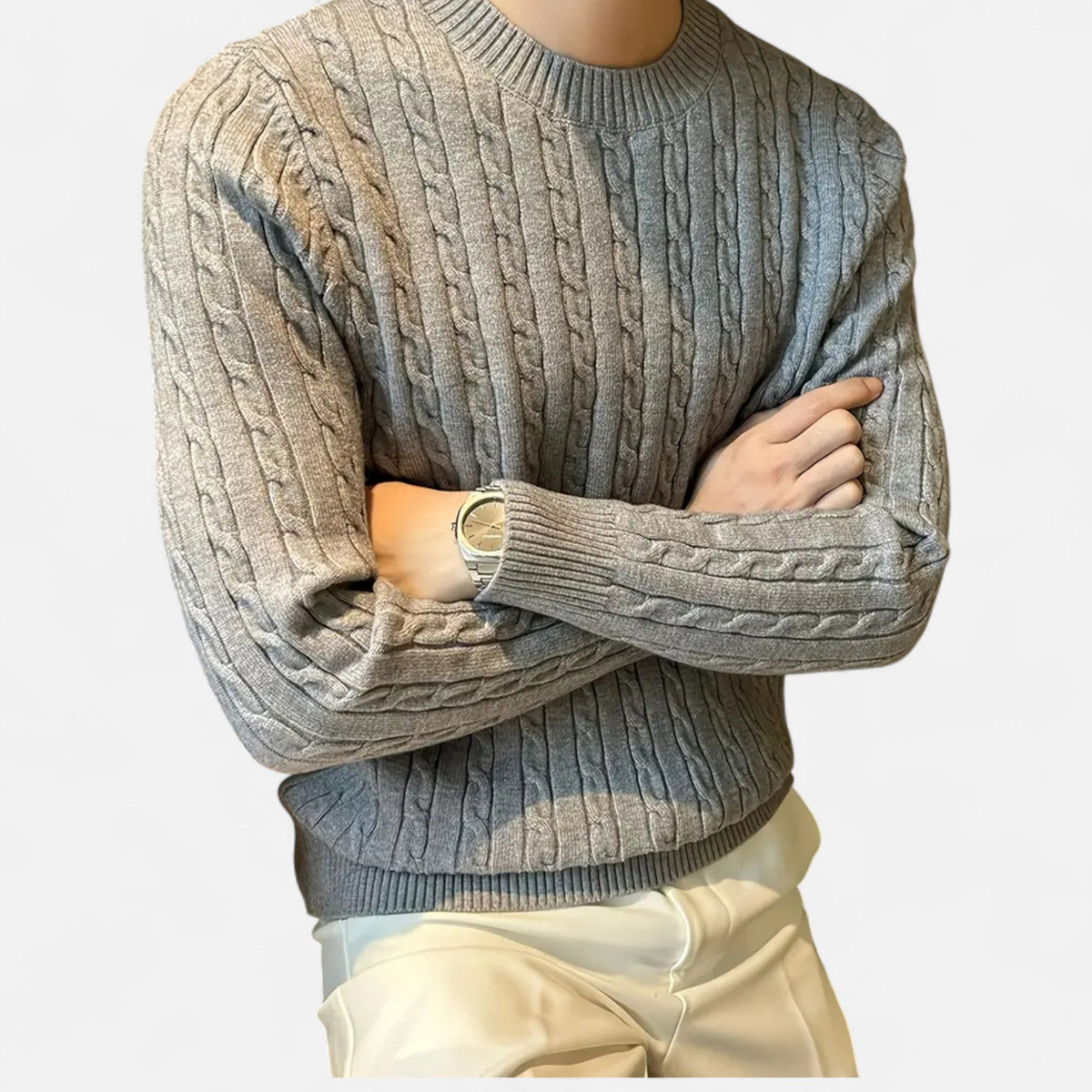 Men's Ribbed Knit Crew Sweater