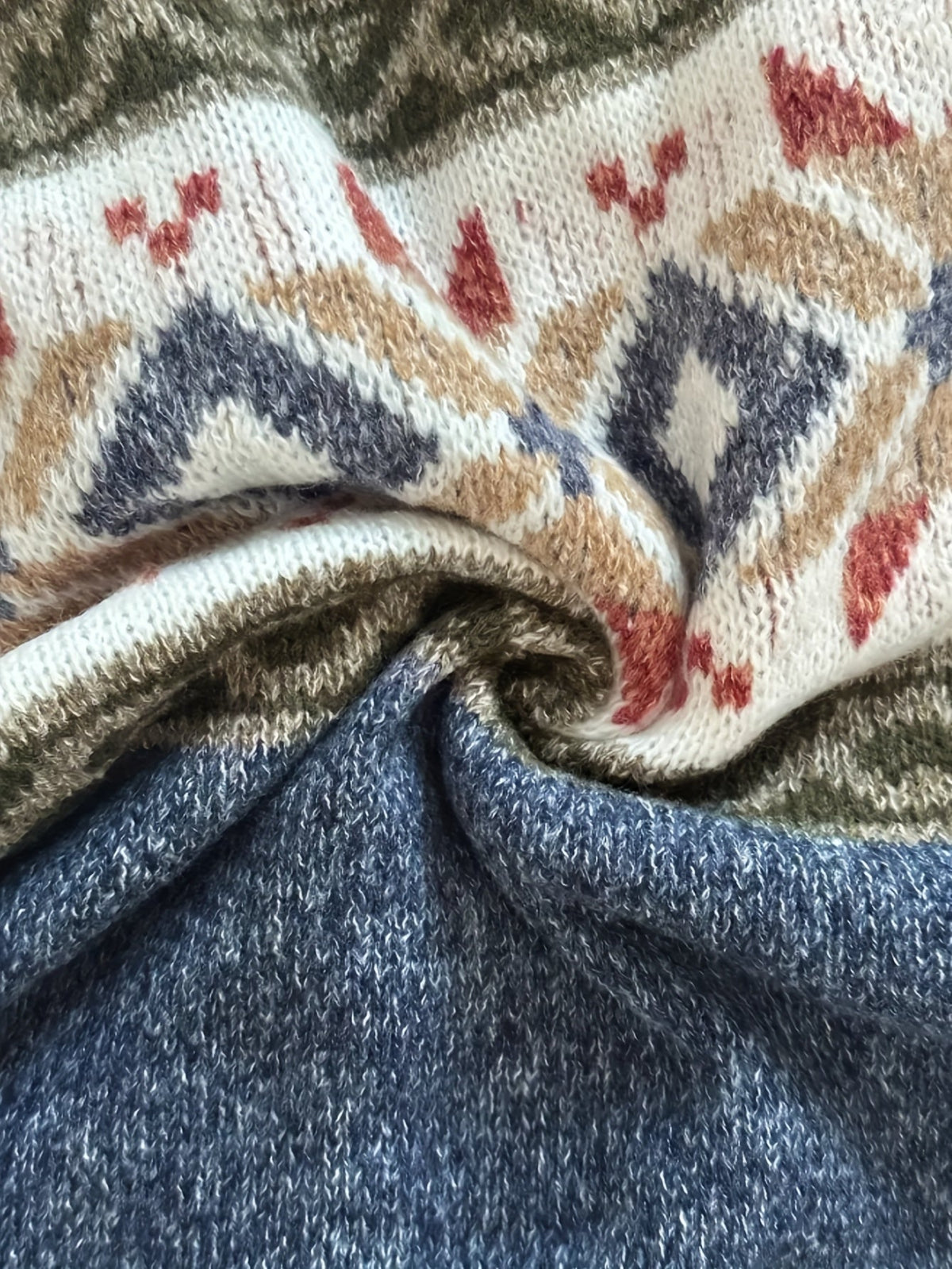 Women's Geometric Yoke Button-Front Cardigan