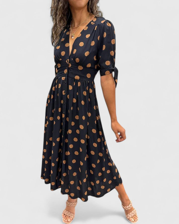 Women's Sophisticated Polka Dot Dress