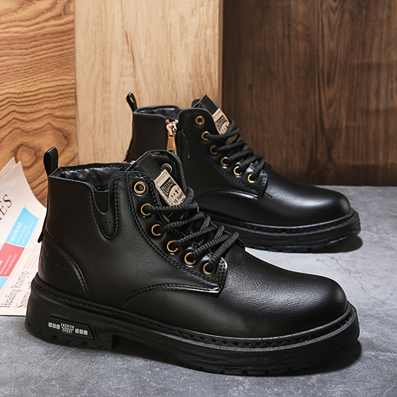 Men's Plush-Lined High-Top Boots