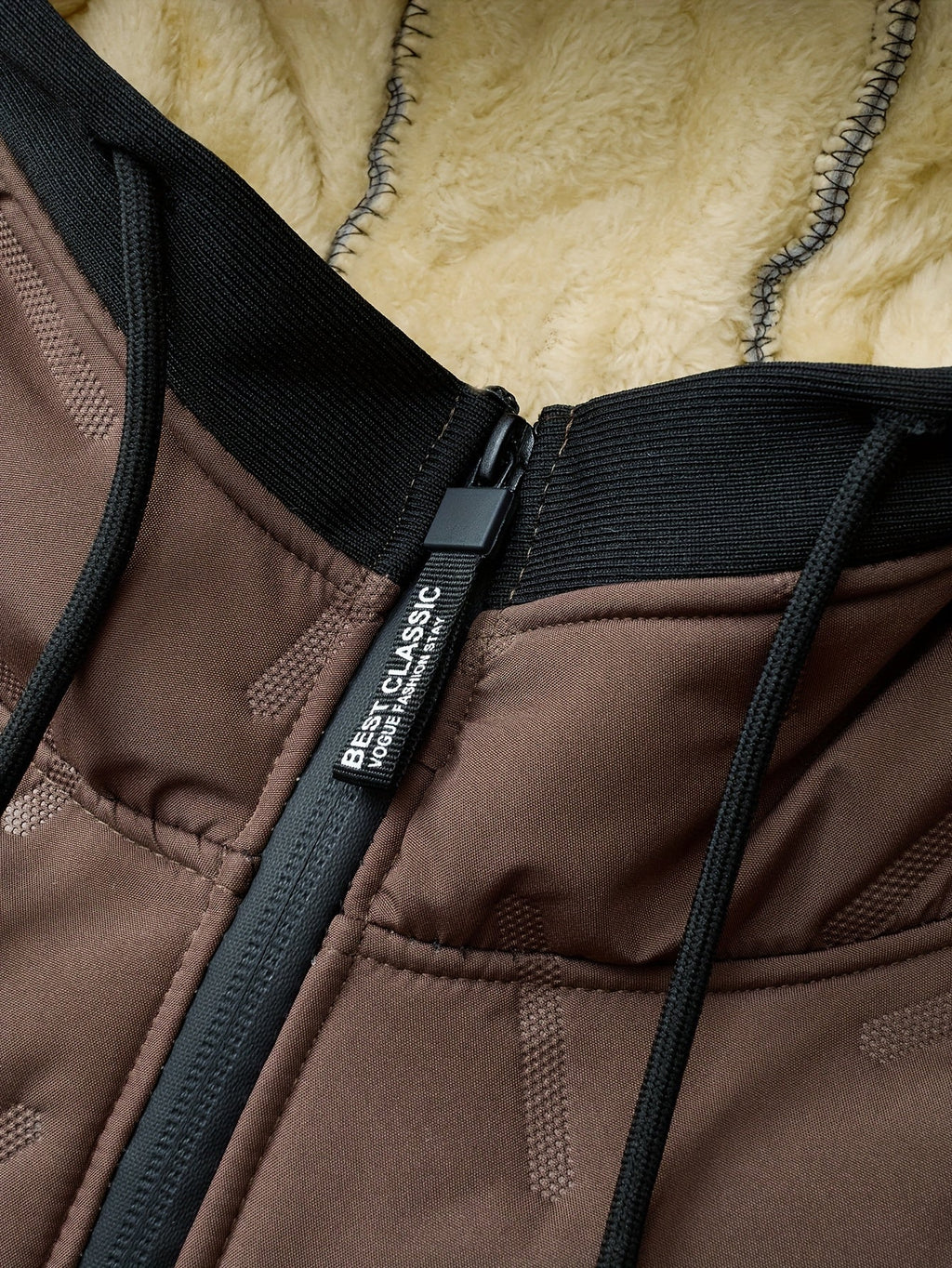Men's Plush-Lined Hooded Full-Zip Winter Jacket