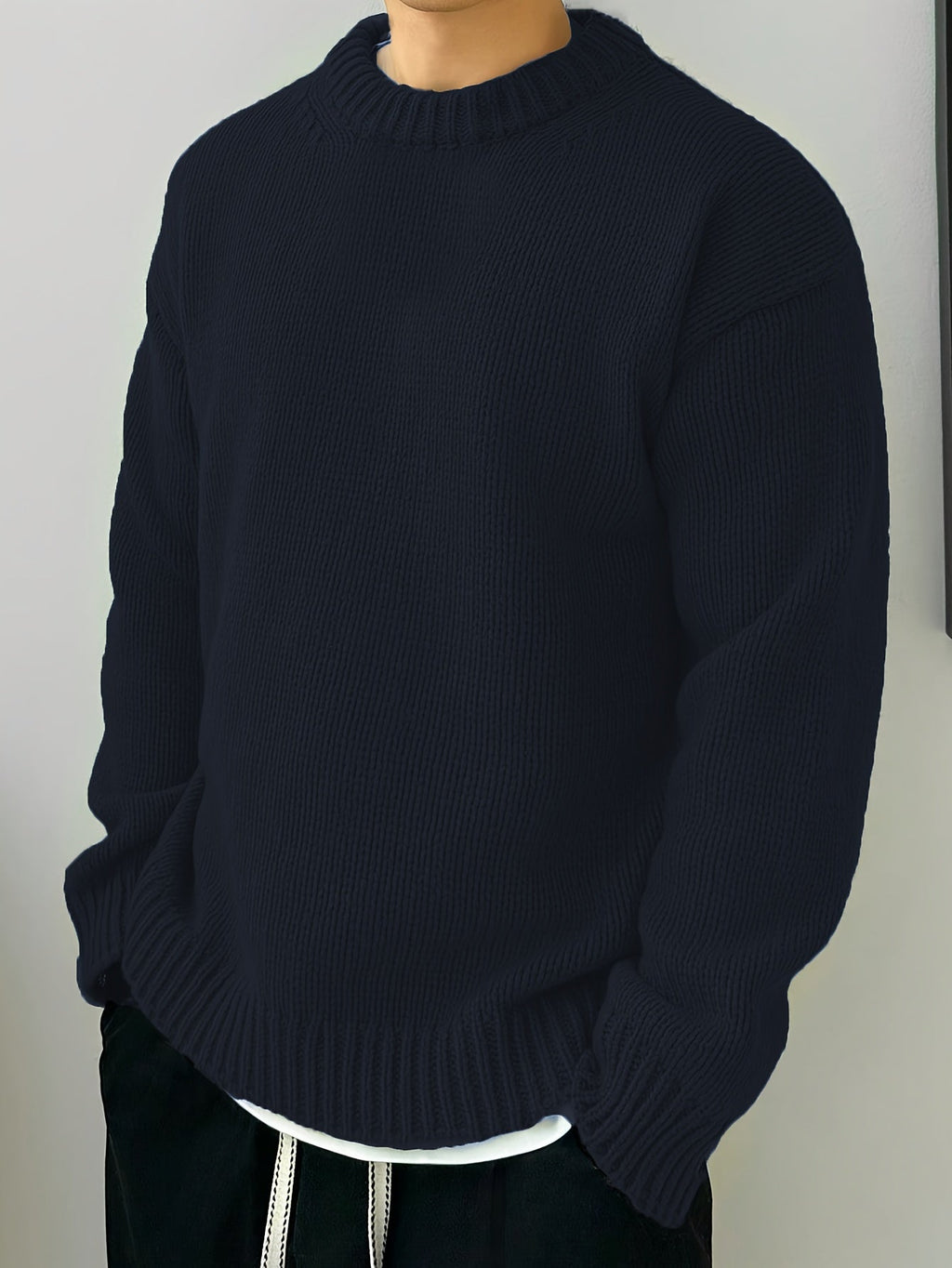 Women's Relaxed Drop-Shoulder Round Neck Sweater