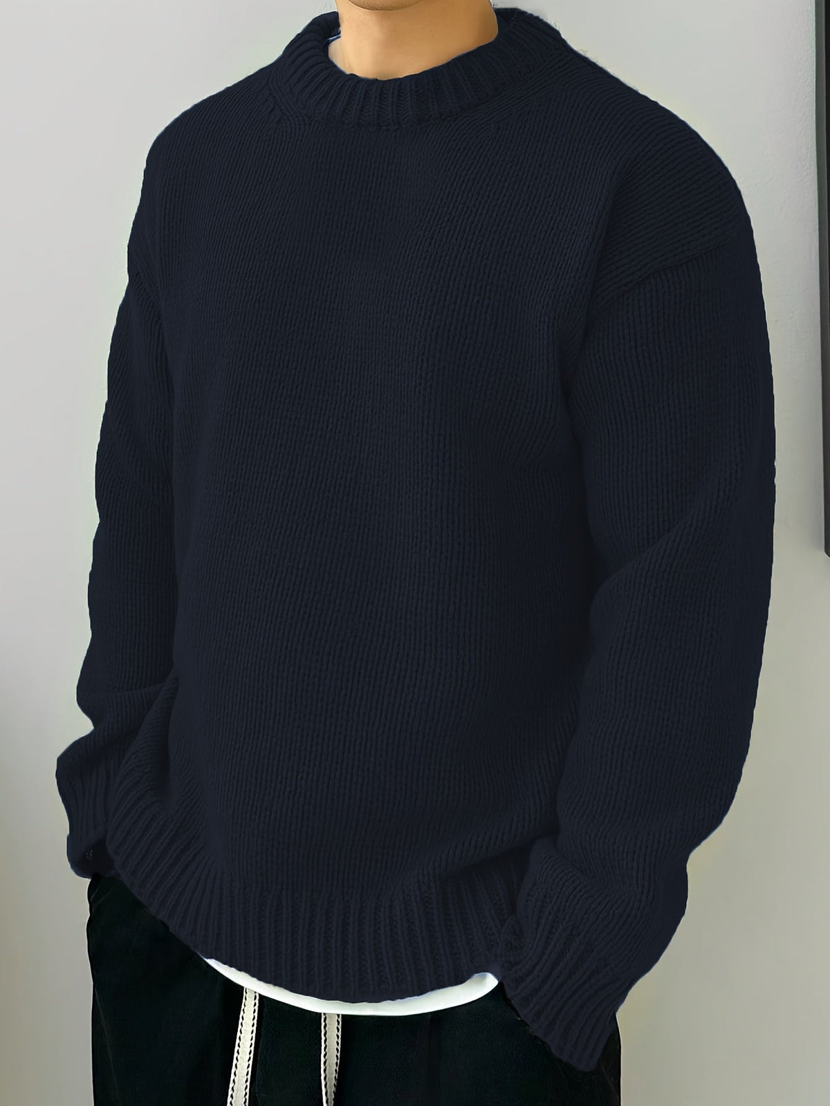 Women's Relaxed Drop-Shoulder Round Neck Sweater
