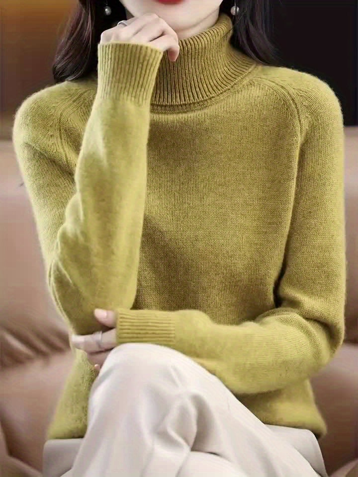 Women's Soft Knit Relaxed Fit Turtleneck Sweater