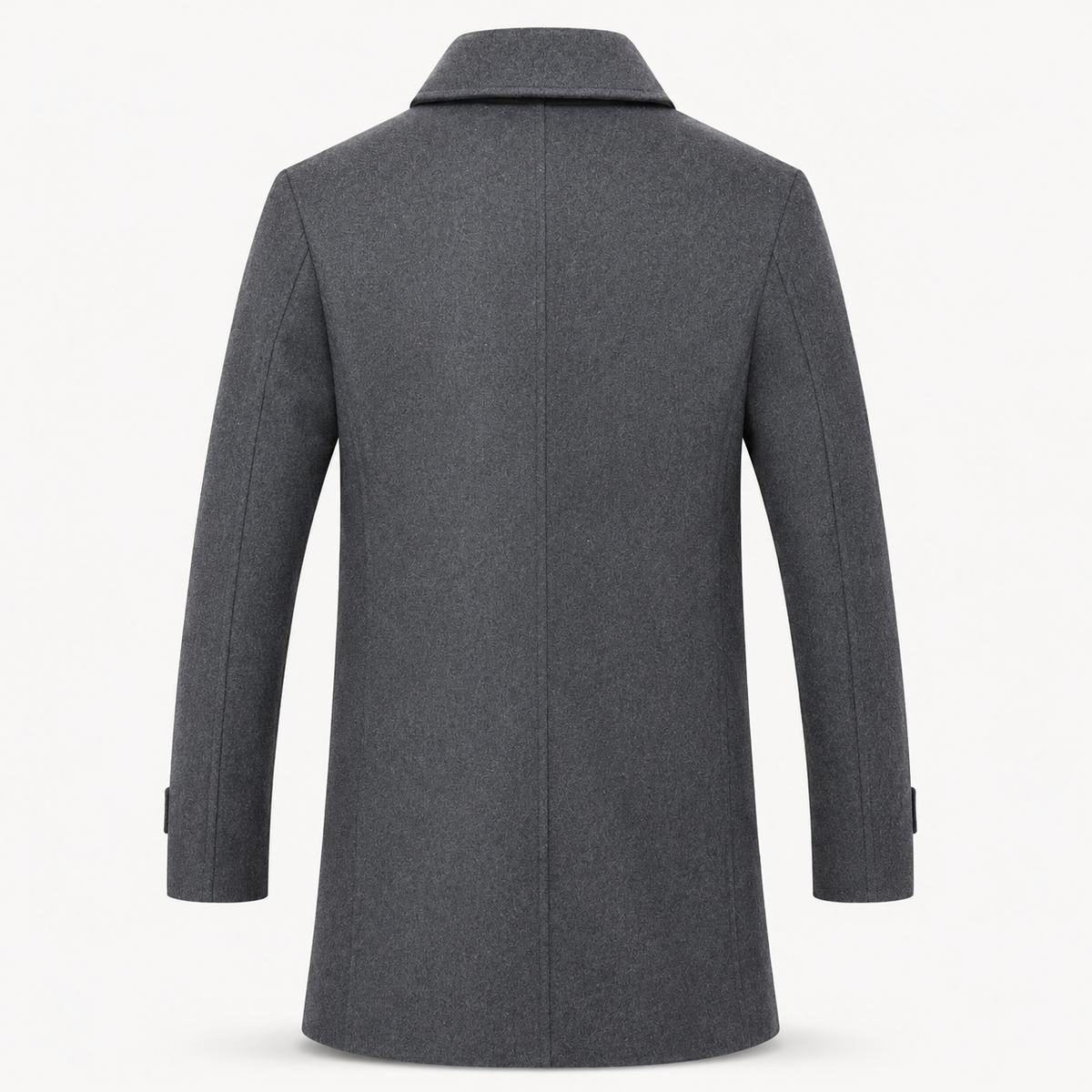 Men's Double-Breasted Tweed Overcoat with Wide Lapels