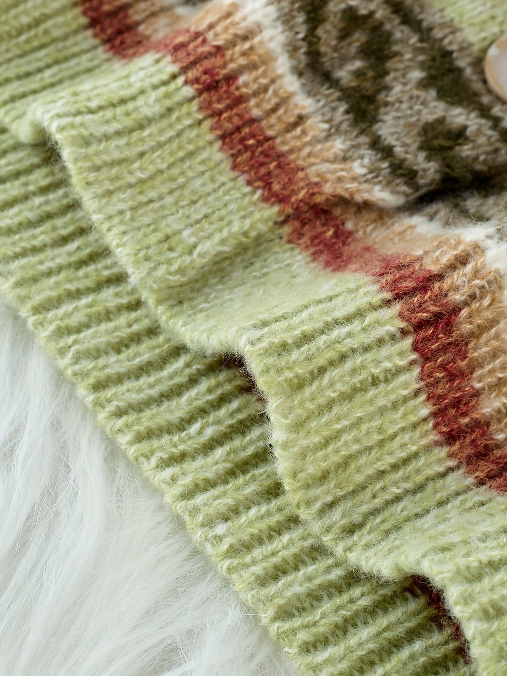 Women's Geometric Yoke Button-Front Cardigan