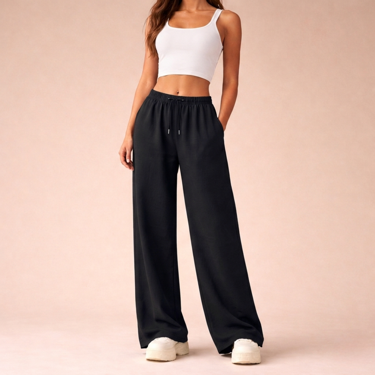 Women's Wide-Leg Drawstring Waist Joggers