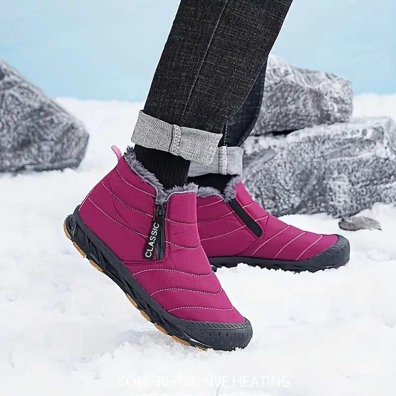 Men's Quilted Faux Fur-Lined Side-Zip Winter Ankle Boots
