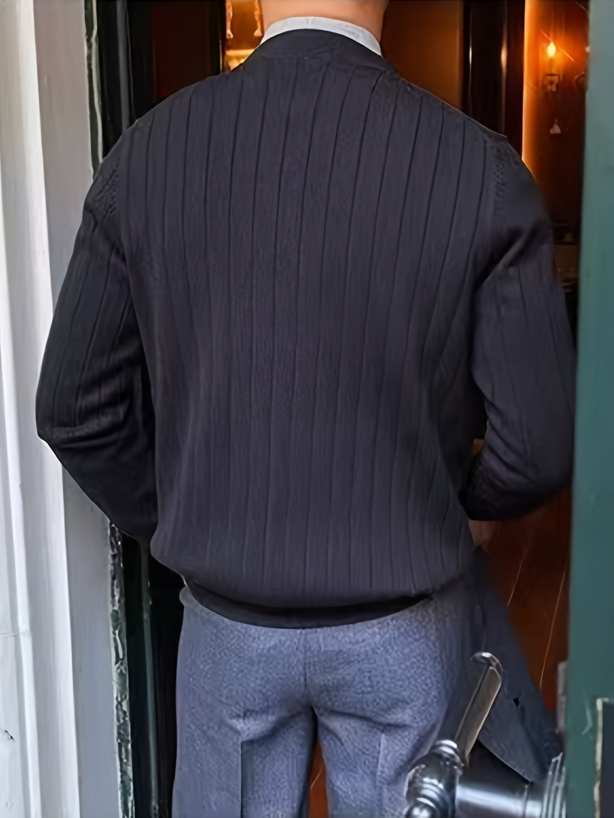 Men's Ribbed Button-Up Cardigan Sweater