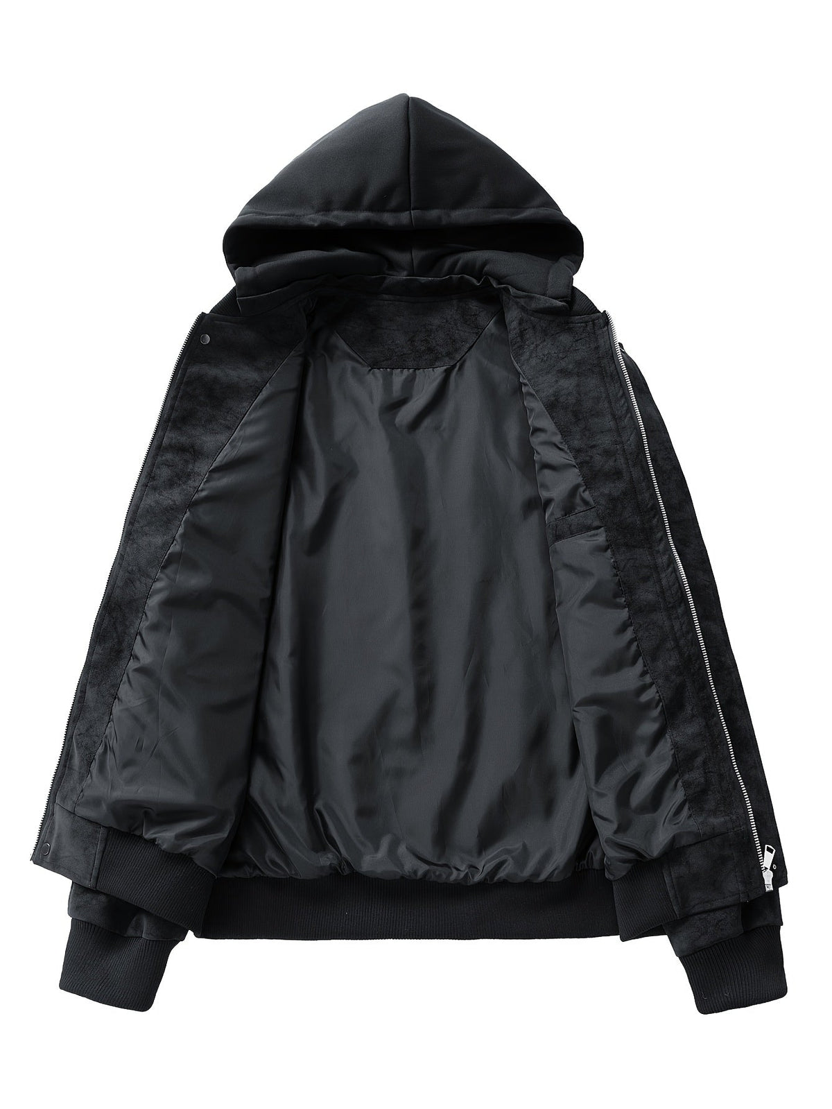 Women's Relaxed Fit Hooded Zip-Up Jacket with Sleeve Pocket