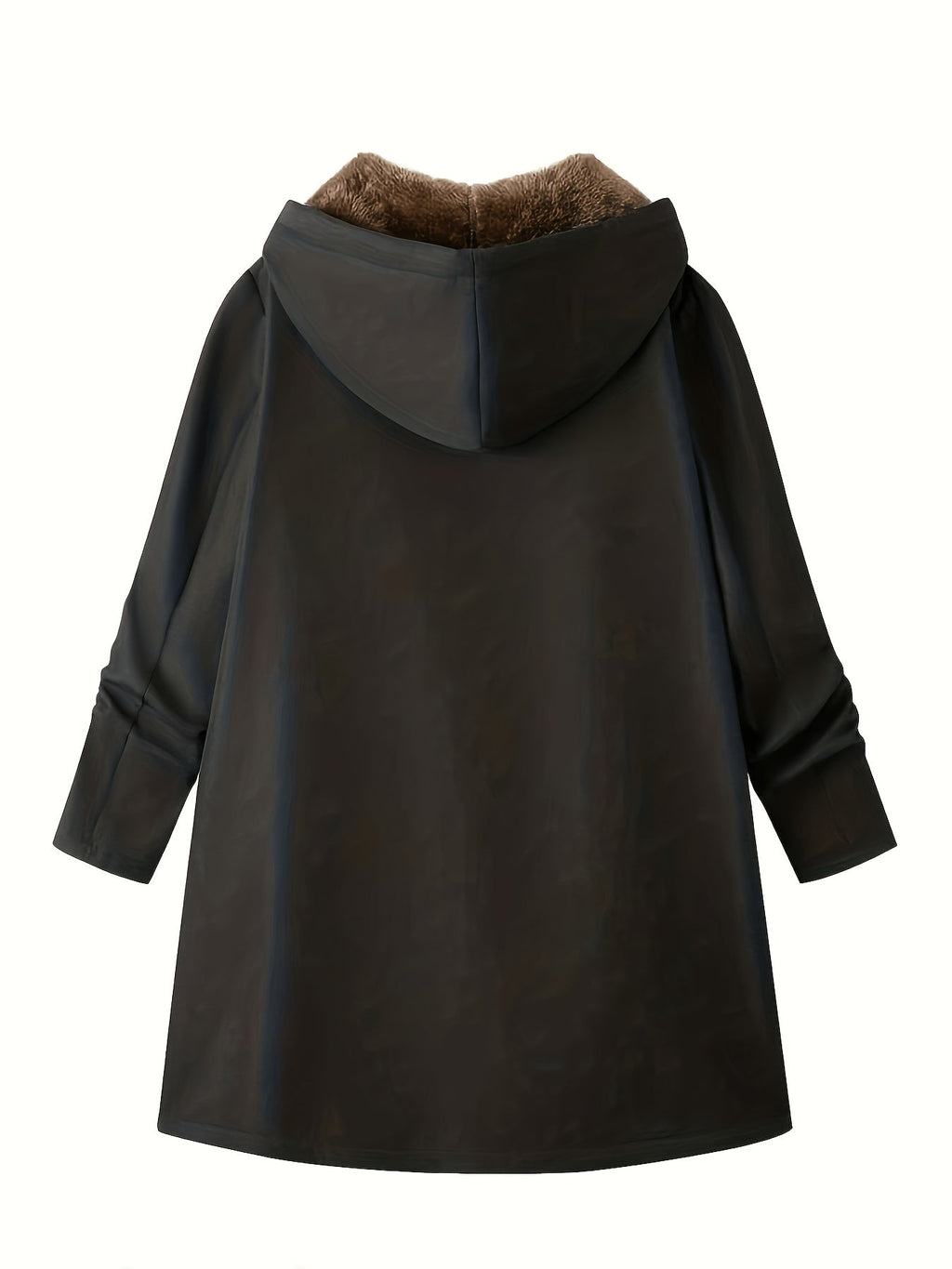 Women's Plush Lined Longline Hooded Zip Coat