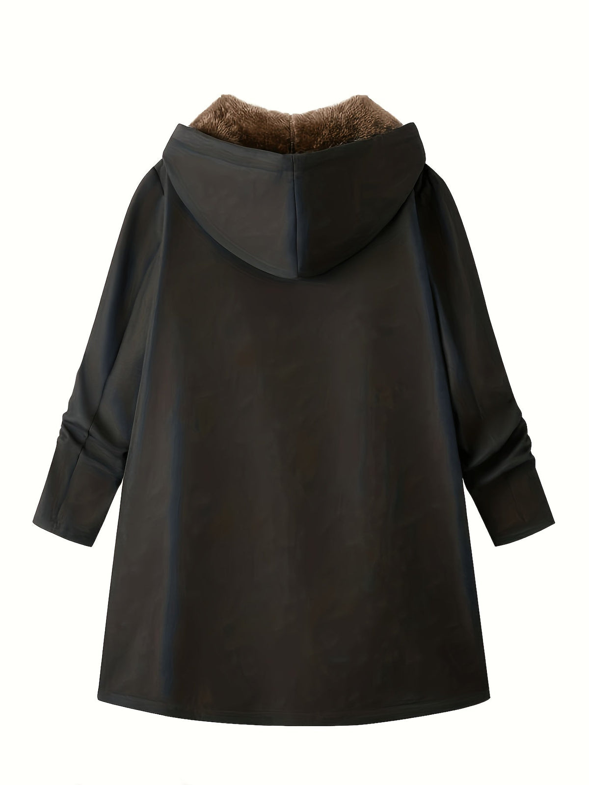 Women's Plush Lined Longline Hooded Zip Coat