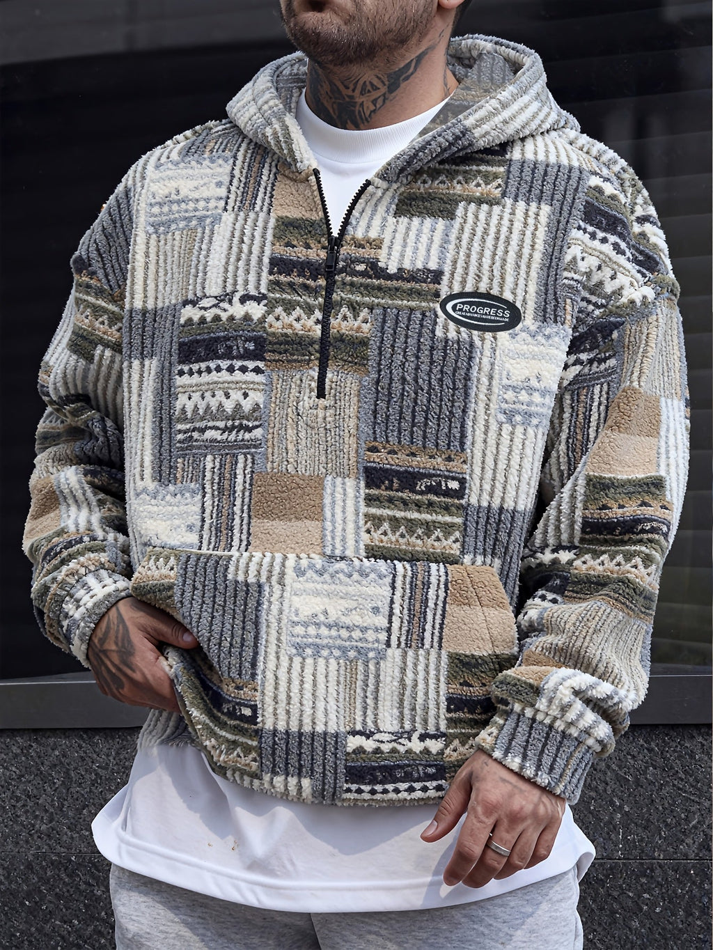 Women's Patterned Plush Quarter-Zip Pullover