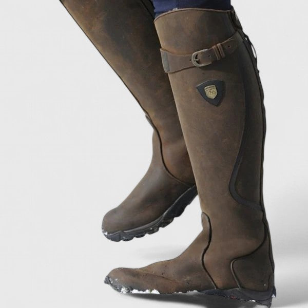 Women's Structured Boots with Buckle Accent