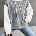 Women's Waffle Texture Two-Tone Hoodie
