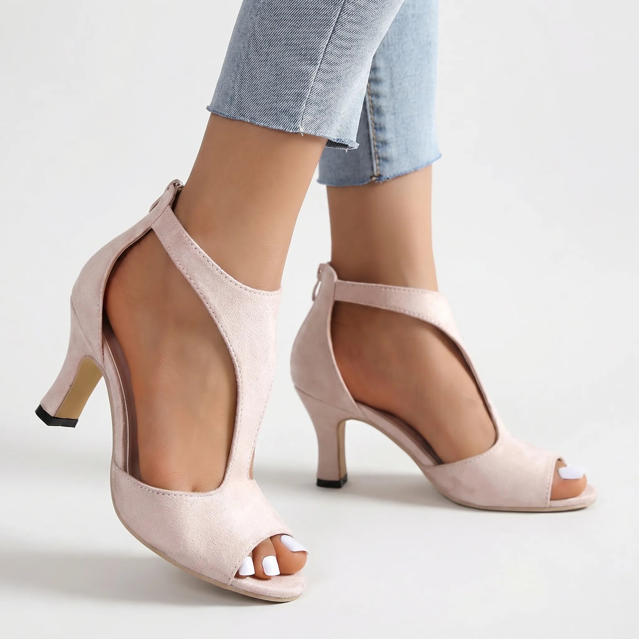 Peep Toe Cutout Heels