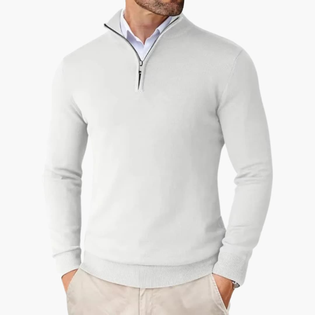 Men's Smooth Knit Quarter-Zip Pullover Top