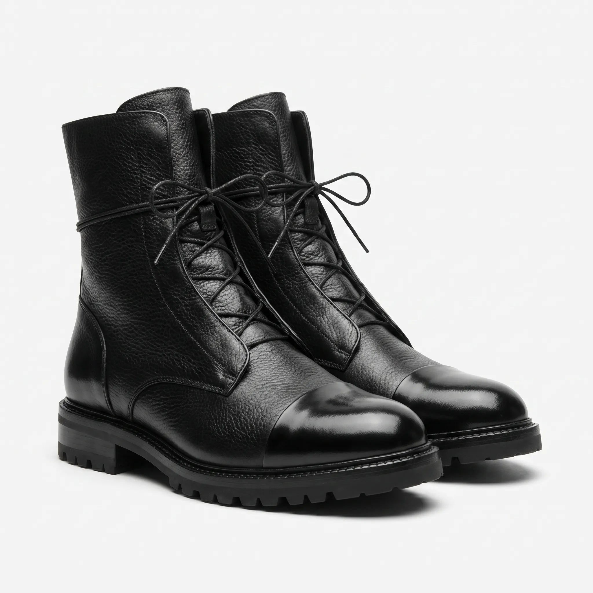 Lace Up Leather Ankle Boots