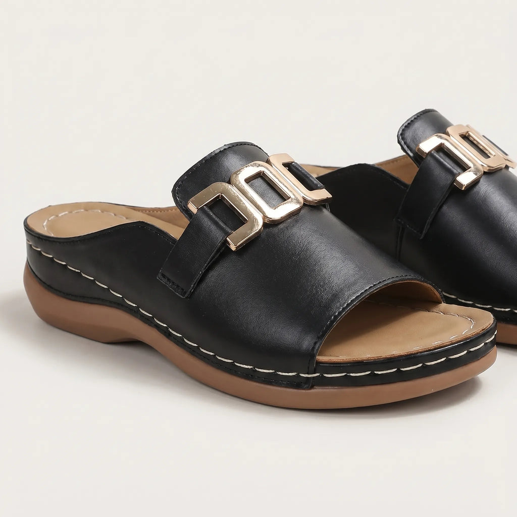 Chain Detail Slide Sandals