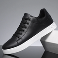 Men's Cushioned Lace-Up Walking Trainers - Black