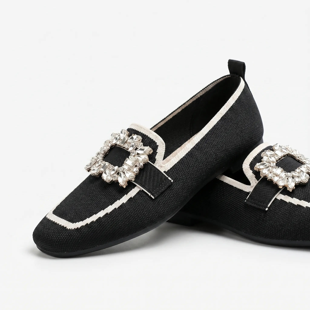 Square Toe Buckle Loafers