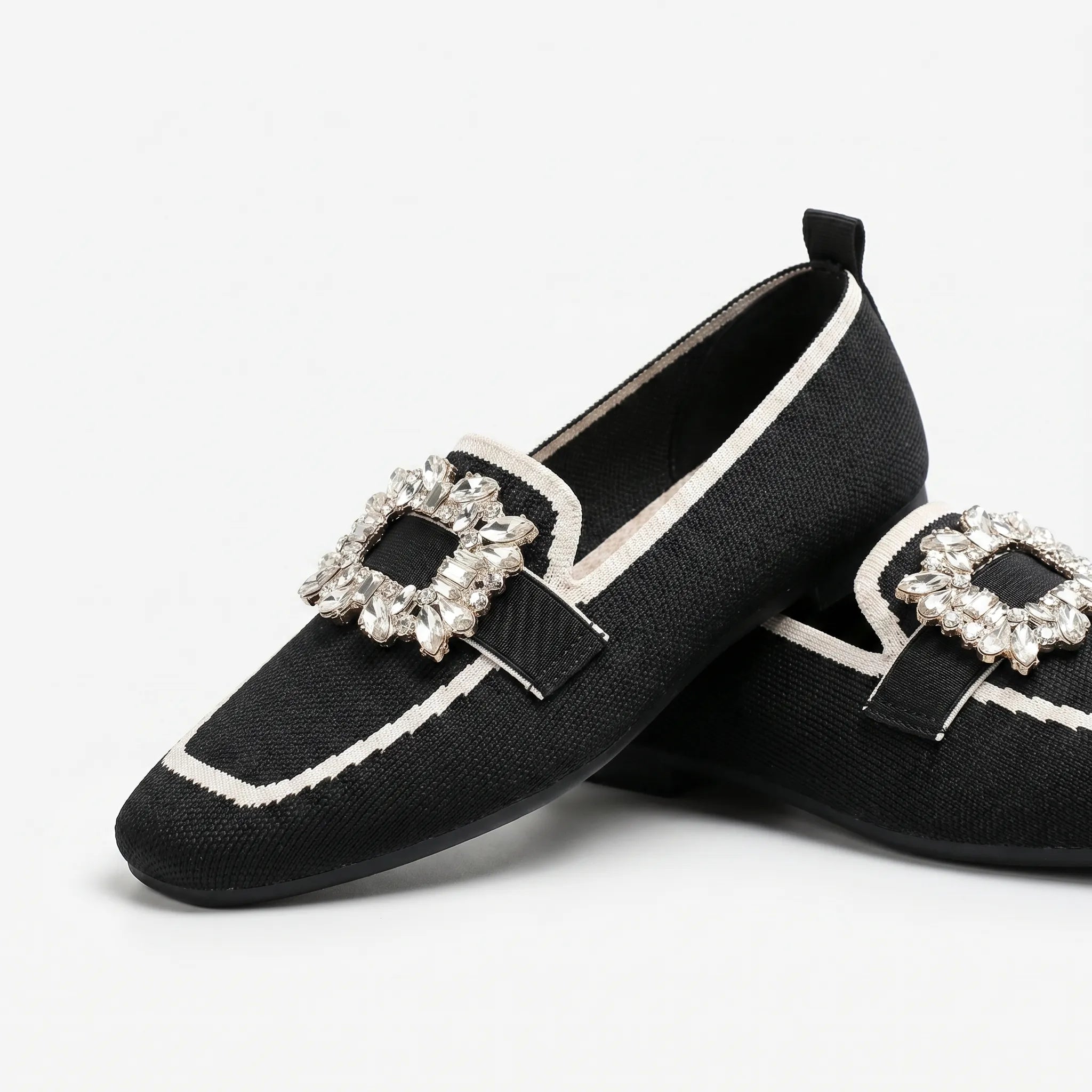 Square Toe Buckle Loafers