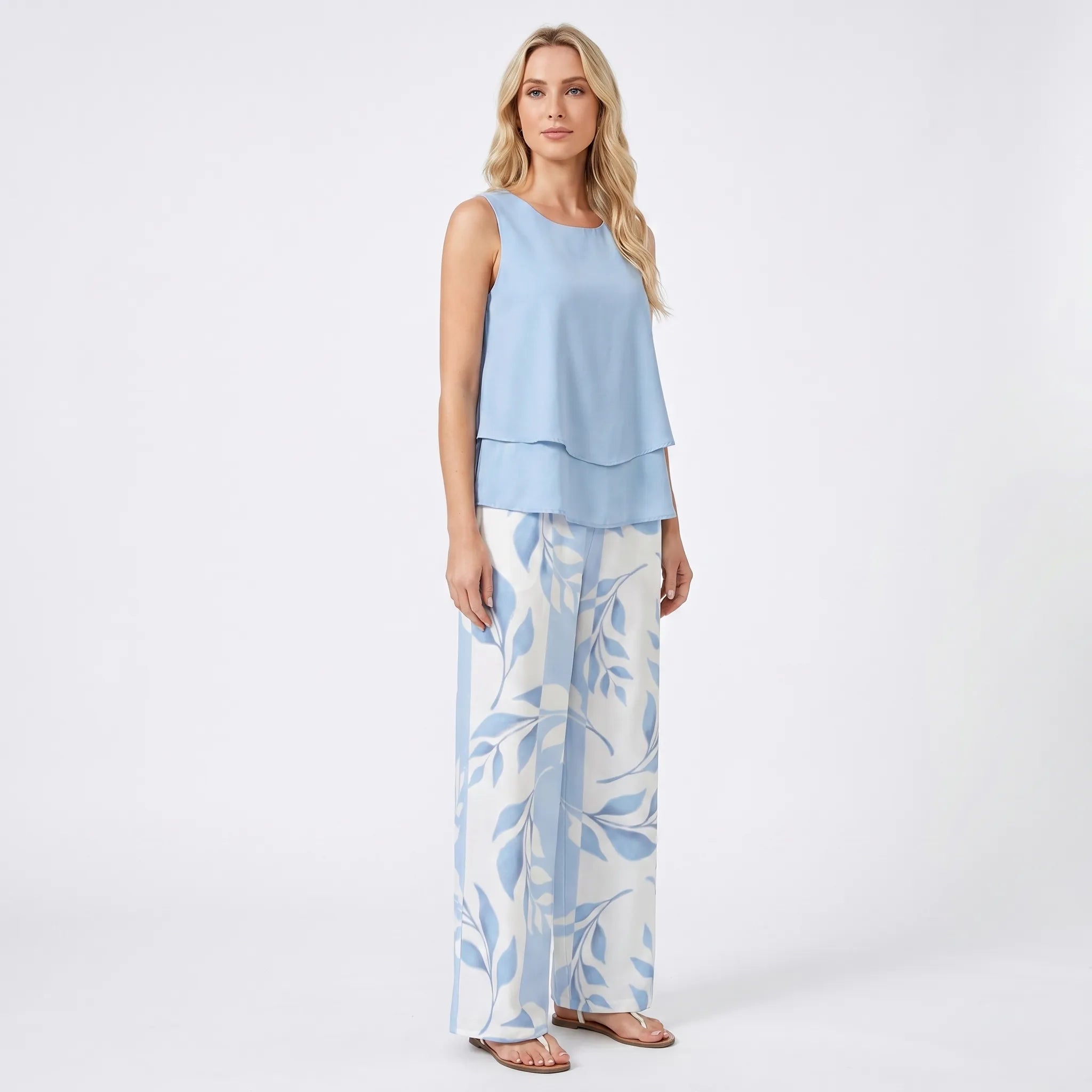 Women's Top and Wide Leg Pants Set