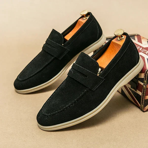 Men's Suede-Look Slip-On Penny Loafers