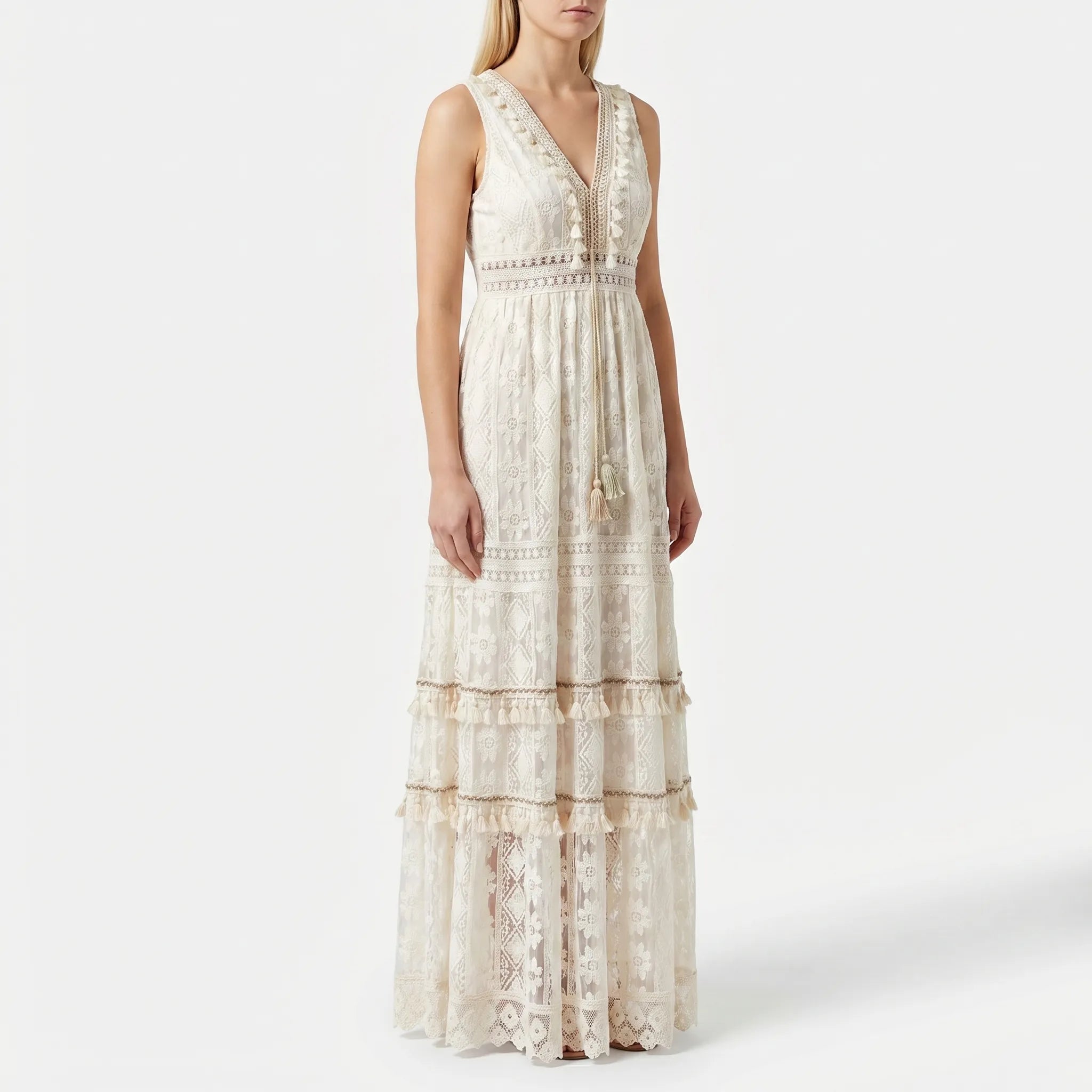 Boho V-Neck Maxi Dress
