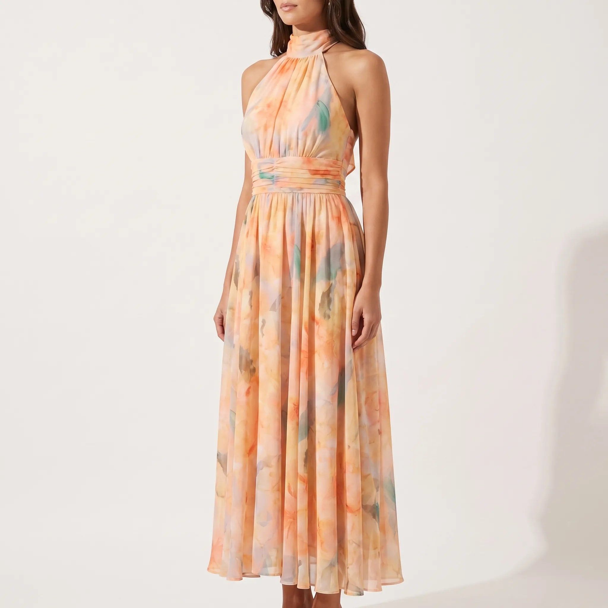 Floral Halter Maxi Dress