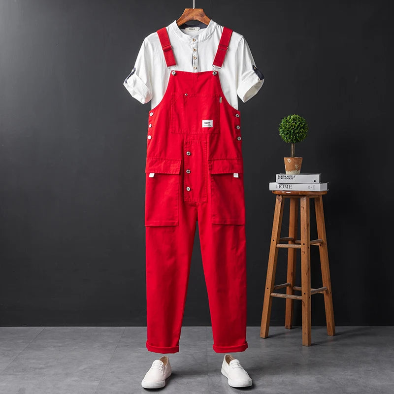 Men's Utility Cargo Bib Overalls - Olive Green