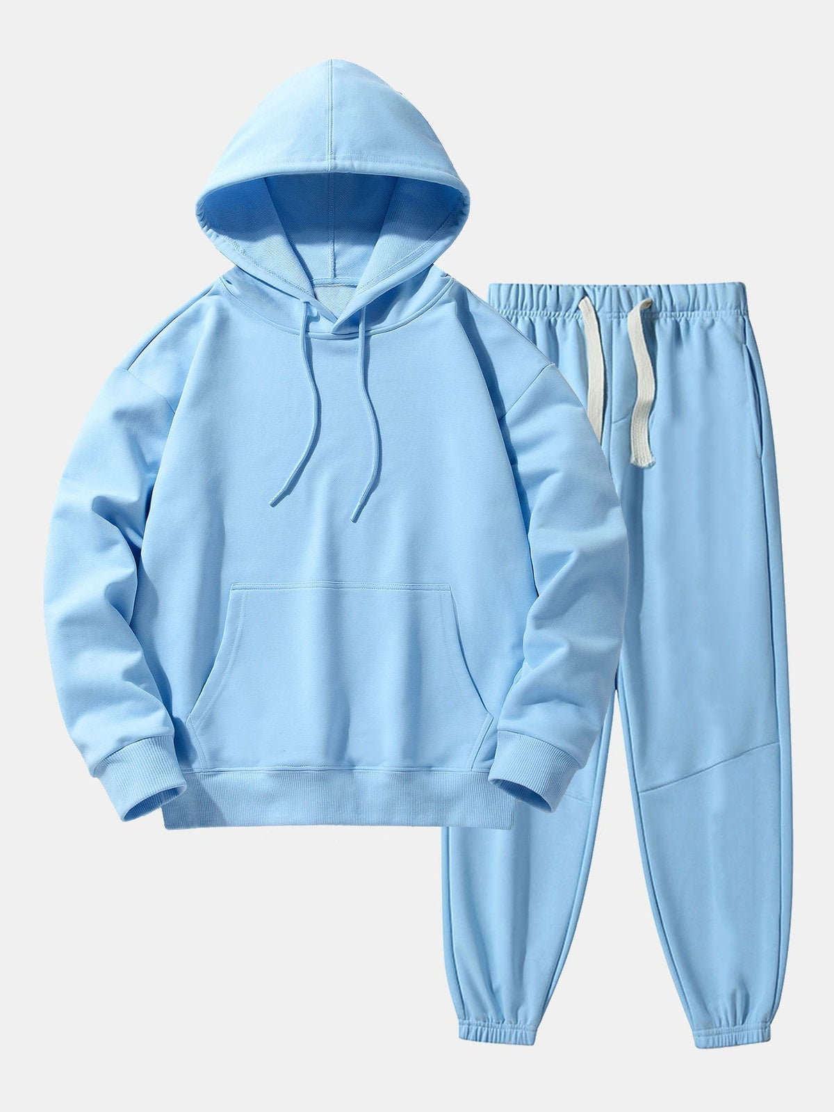 Men's Heavyweight Drop-Shoulder Hoodie and Jogger Set - Sky Blue