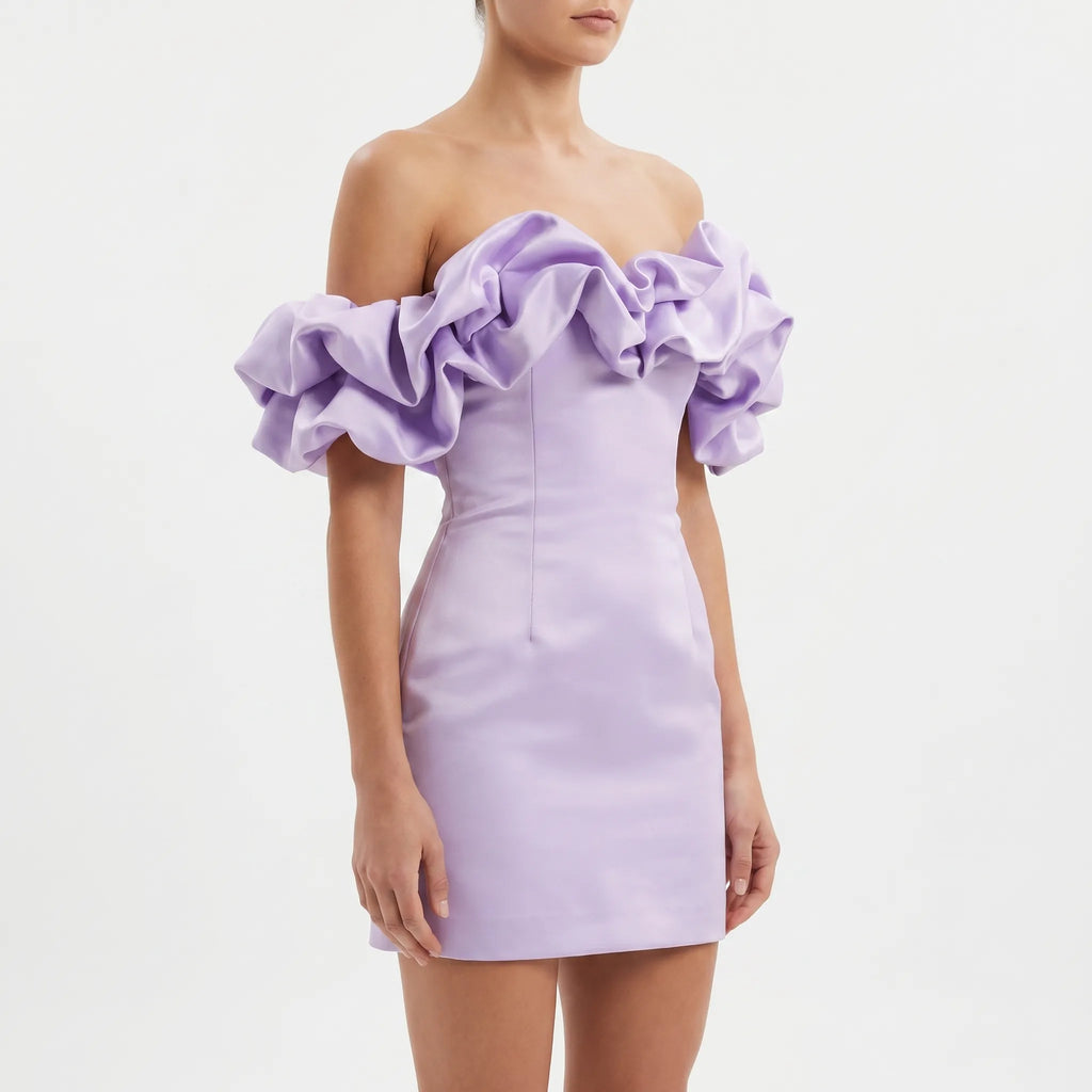 Off-Shoulder Ruffle Mini Dress