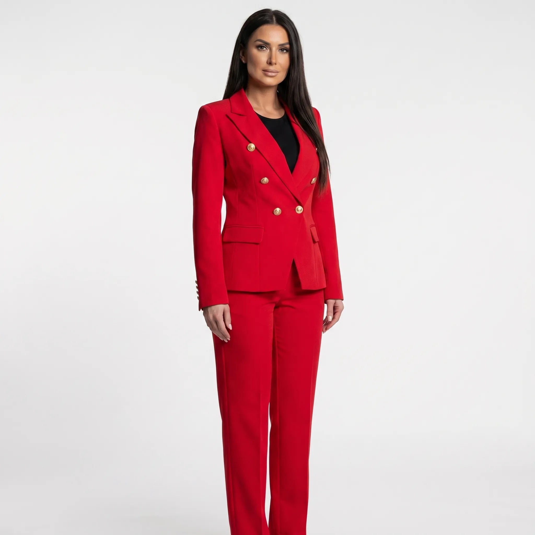Women's Tailored Blazer and Pants 2 Piece Suit Set
