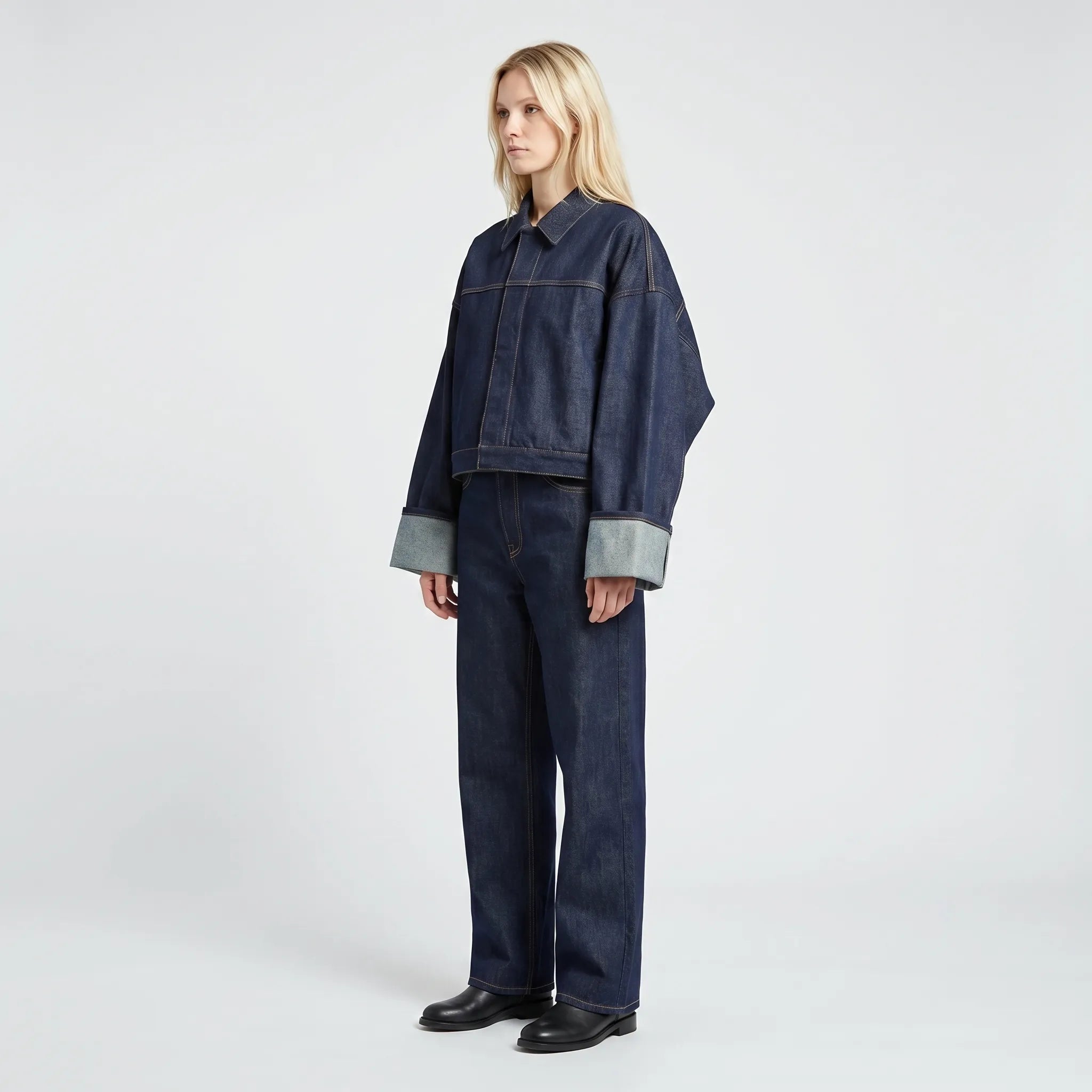 Women's Denim Jacket and Pants Set