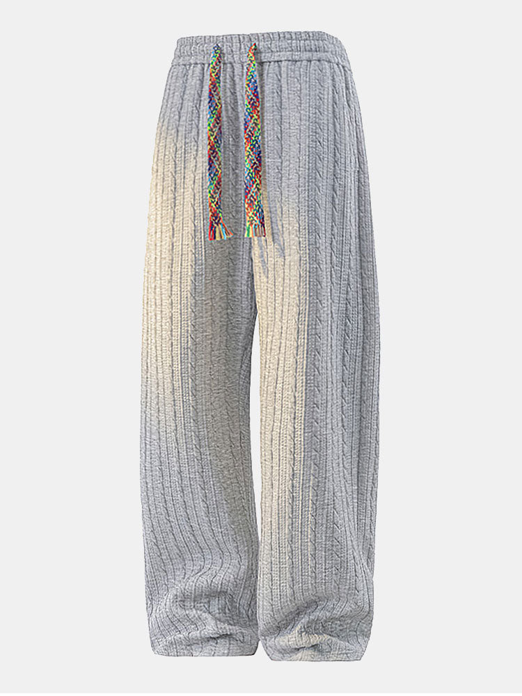 Men's Jacquard Zip Hoodie and Straight-Leg Pants Set