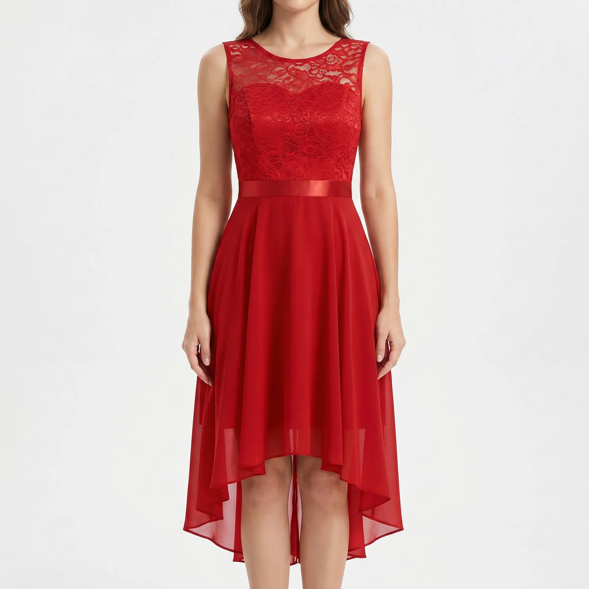 Fit and Flare High-Low Dress