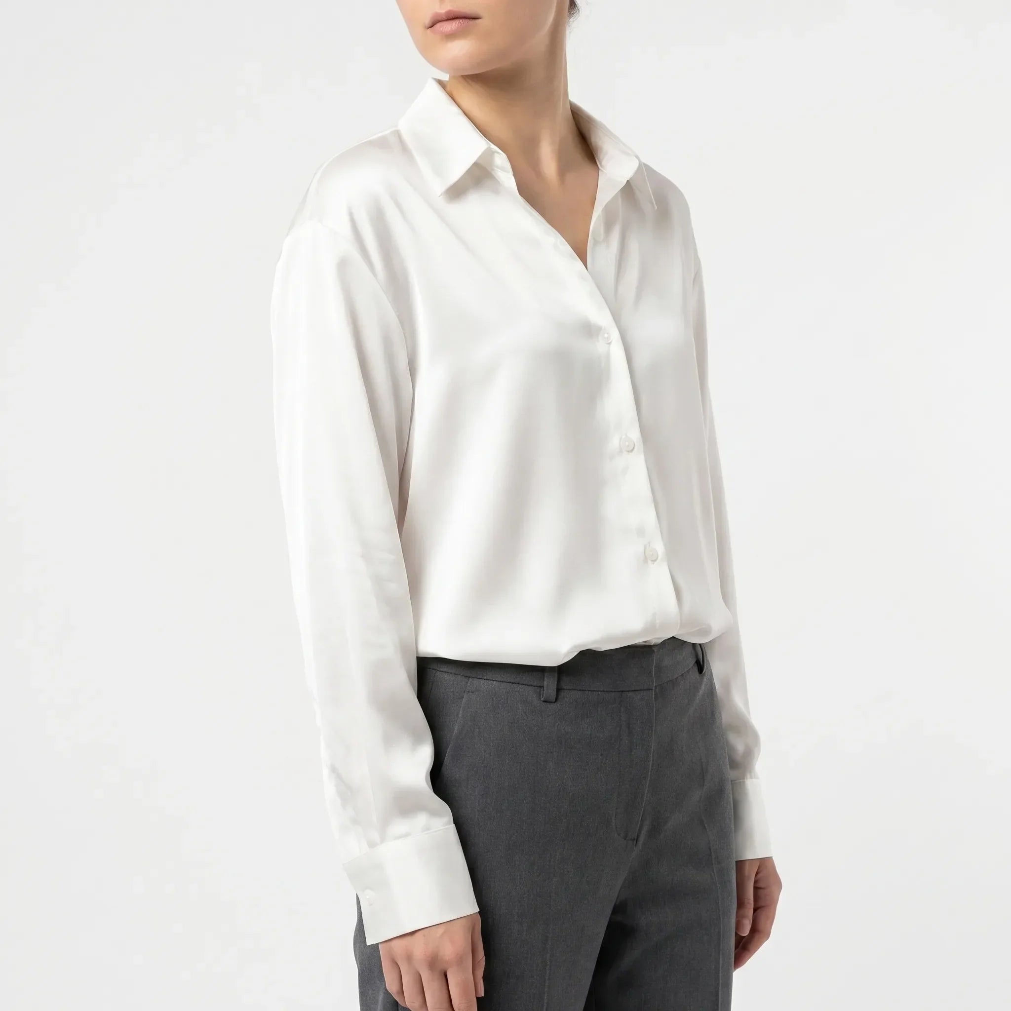 Satin Button Down Blouse