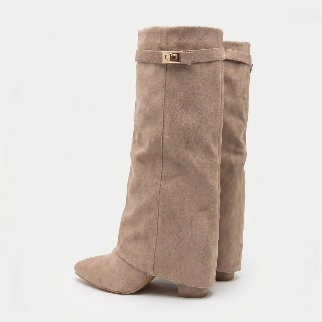 Fold Over Cuff Knee High Boots